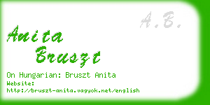 anita bruszt business card